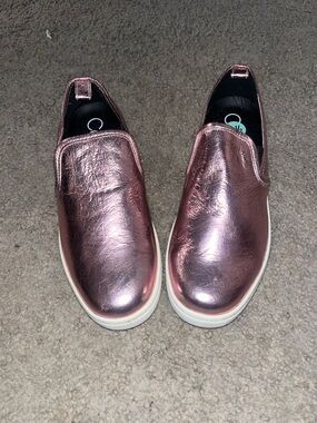 Calvin Klein Metallic Pink Slip-On Platform Sneakers